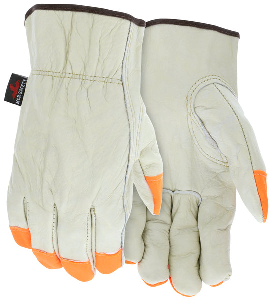 MCR Safety Ind Grd Grain Key Thb HiViz Org Fngr Tip-eSafety Supplies, Inc