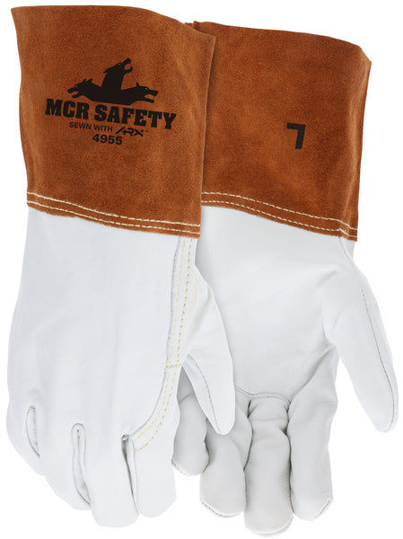 MCR Safety Cow Grain M/T Gray split cow cuff-eSafety Supplies, Inc