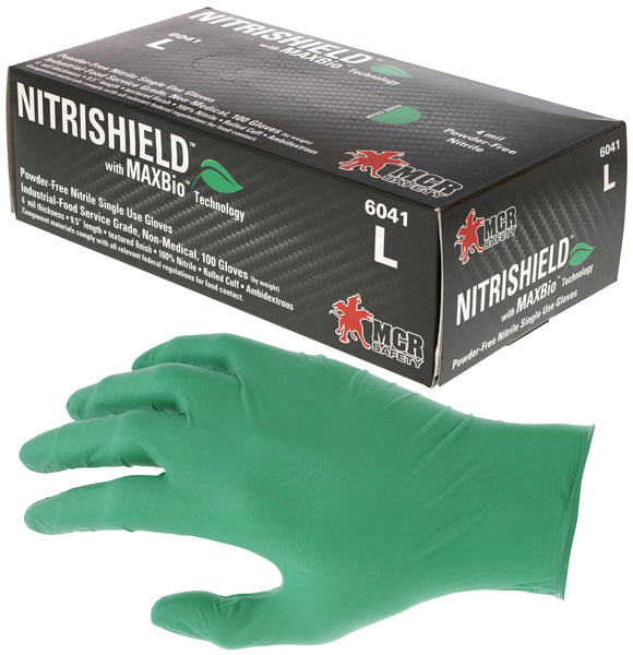 MCR Safety Biodgradable NBR Green, 9.5", PF-eSafety Supplies, Inc