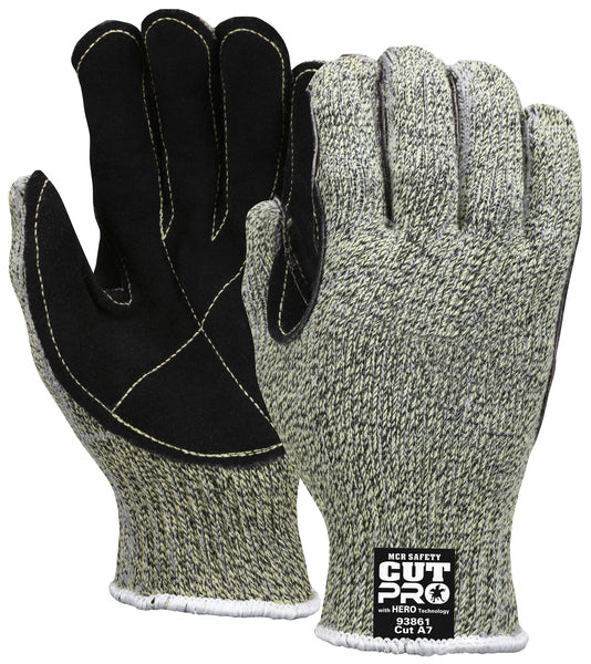 MCR Safety Memphis HERO 7GA Kev/Steel w/lea palm-eSafety Supplies, Inc
