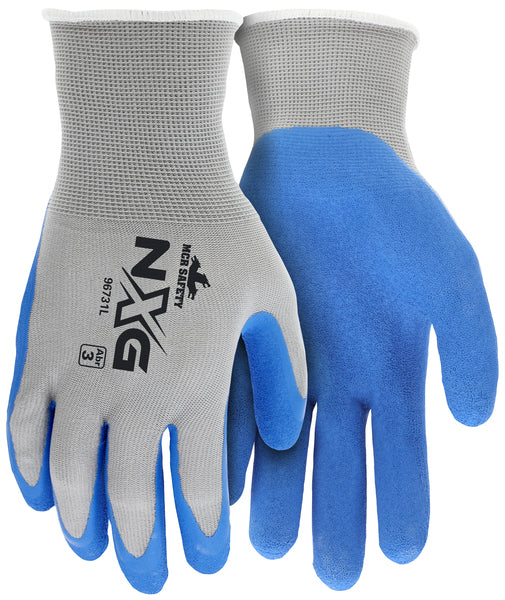 MCR Safety Gray Shell Blue Foam Latex 13 Gauge L-eSafety Supplies, Inc