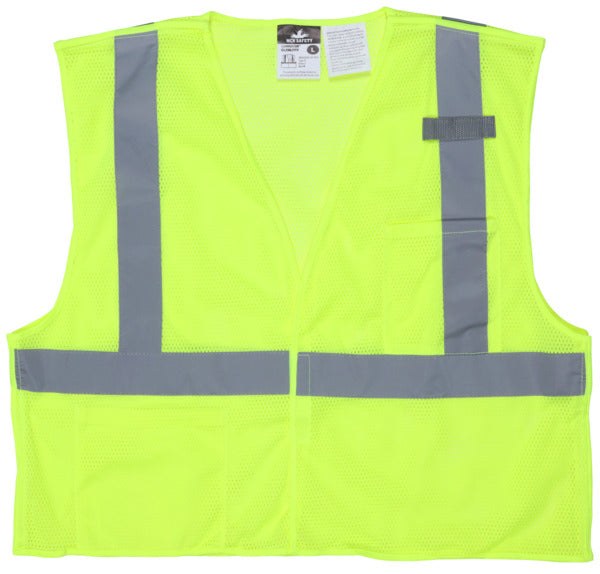 MCR Safety Class 2, Lime Poly Vest, LF-eSafety Supplies, Inc