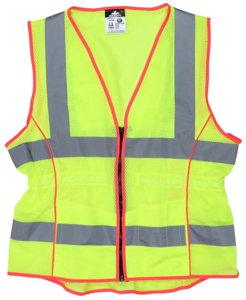MCR Safety Ladies,CL 2 Vest,Mesh,Lime L-eSafety Supplies, Inc