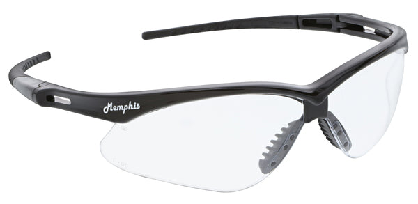 MCR Safety Memphis MP1 Black Frame, Clear UV-AF-eSafety Supplies, Inc