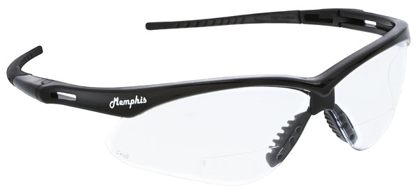 MCR Safety Memphis MP1 Black Frame, Clear 1.5 Mag.-eSafety Supplies, Inc