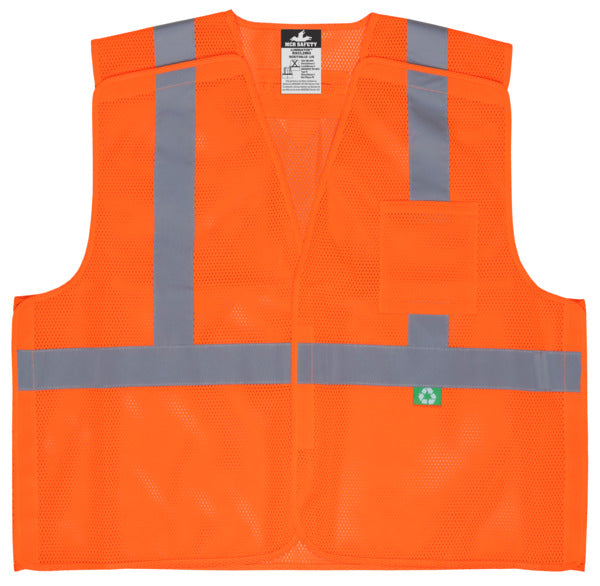 MCR Safety Recy. Mesh Vest,5 pt. break, CSA Cl. 2 L-eSafety Supplies, Inc