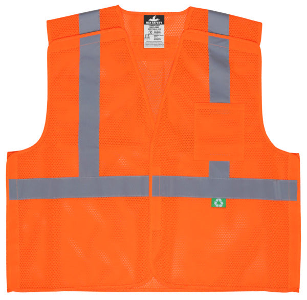 MCR Safety Recy. Mesh Vest,5 pt. break, CSA Cl. 2 X-eSafety Supplies, Inc