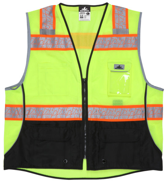 MCR Safety Class 2, Surveyor, Lime,Silv/Orange X3-eSafety Supplies, Inc