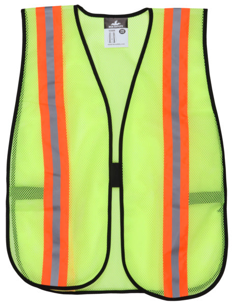 MCR Safety Poly, Mesh Safety Vest, 2 Orange/Silver-eSafety Supplies, Inc