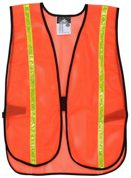 MCR Safety Poly, Mesh Safety Vest, 3/4 Lime Stripe,-eSafety Supplies, Inc