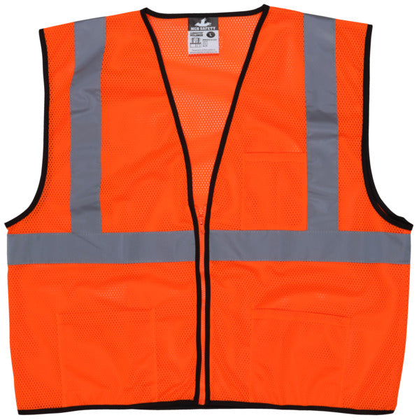 MCR Safety FL Orange,Class2,Econ,Zip,Mesh X4-eSafety Supplies, Inc