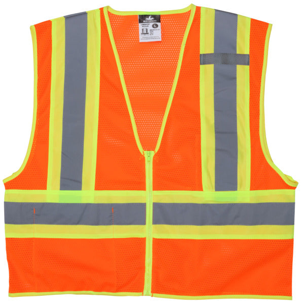 MCR Safety Class 2, Mesh, Yellow/Silver Stripes-eSafety Supplies, Inc