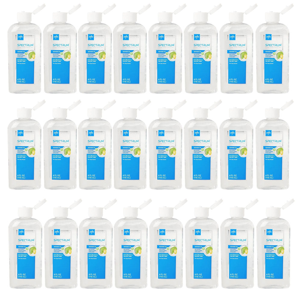 Medline Spectrum Advanced Gel Hand Sanitizer, with Aloe & Vitamin E, 4 oz (1 Count or 24 Count)-eSafety Supplies, Inc