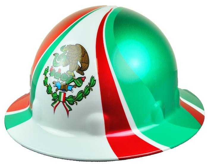 Fibre-Metal SUPEREIGHT White Mexican Flag Thermoplastic Full Brim Helmet-eSafety Supplies, Inc