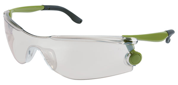 MCR Safety Mantis Green Temples I/O Clear Mirr Lens-eSafety Supplies, Inc