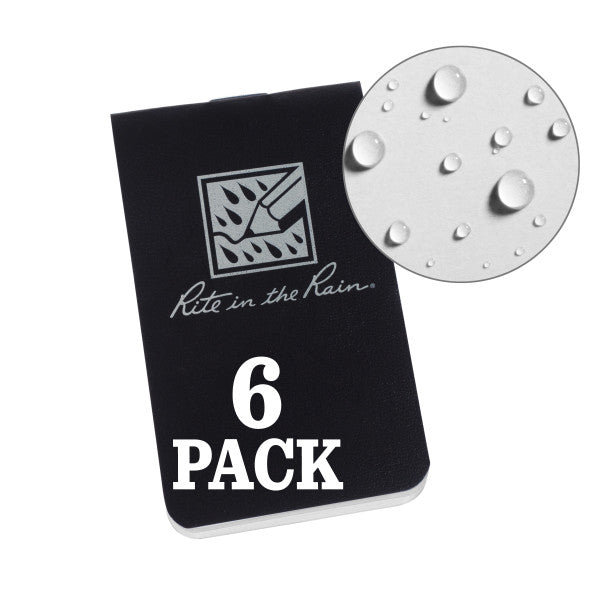 Stapled Notebook - Field Flex - Blank - Black - 6 Pack-eSafety Supplies, Inc