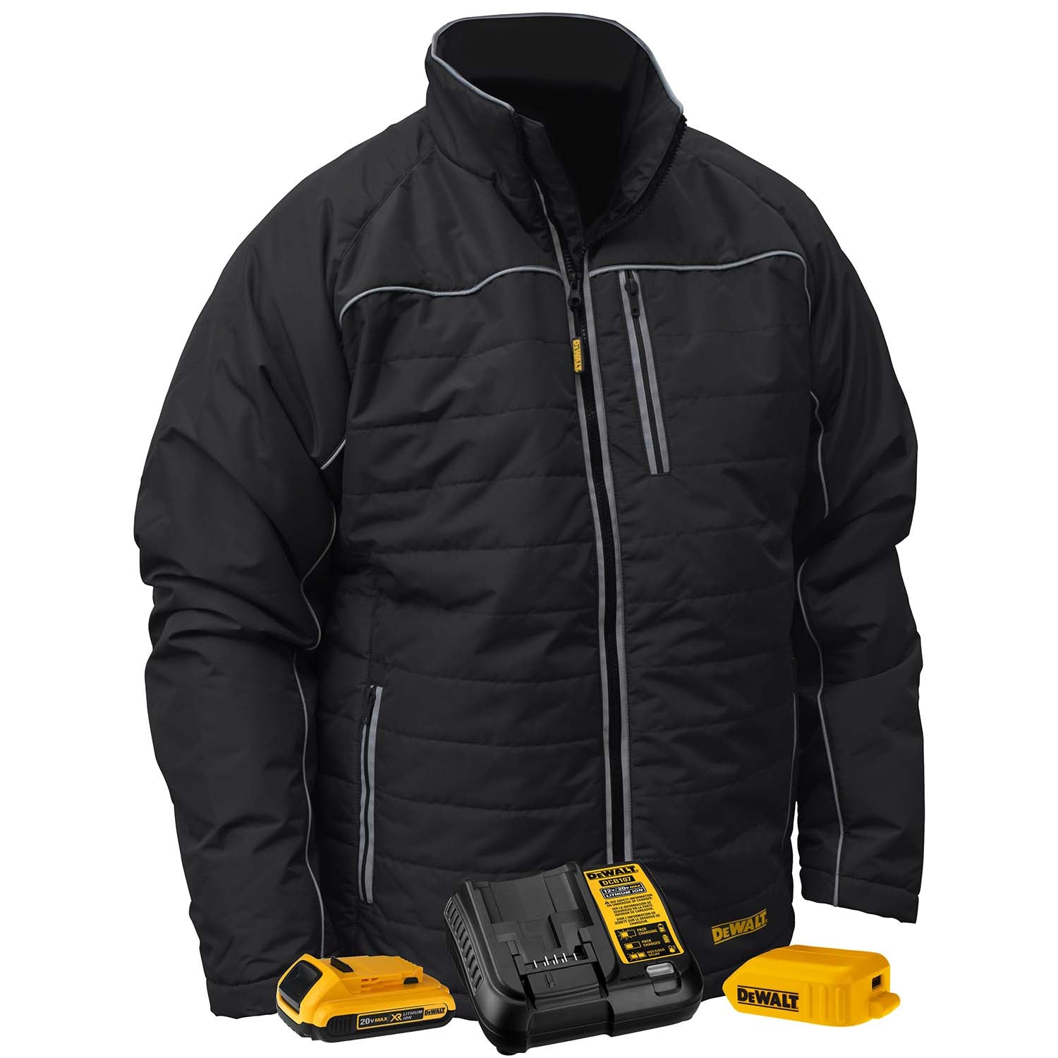 DEWALT Men's Heated Quilted Soft Shell Jacket Kitted-eSafety Supplies, Inc