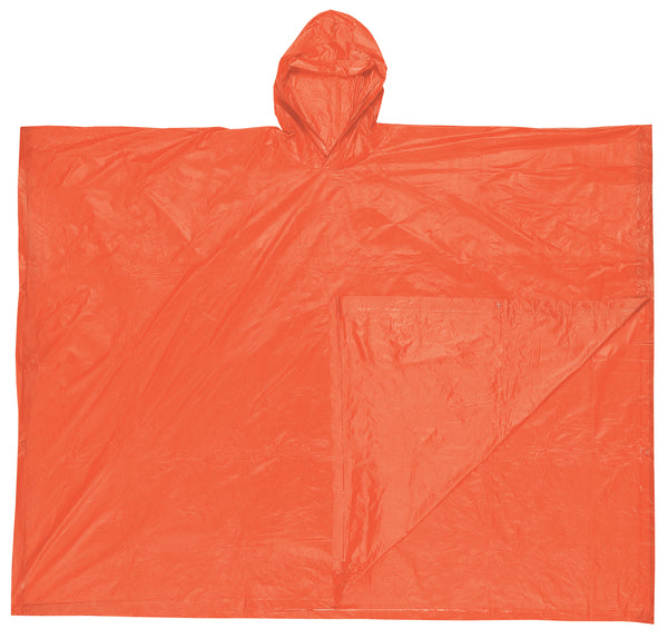MCR Safety Schooner .10mm PVC Dispos Poncho Orange-eSafety Supplies, Inc