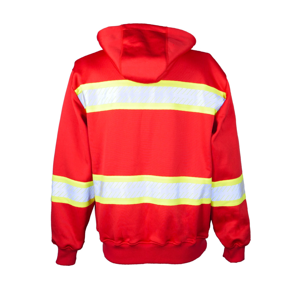 Enhanced Visibility Class 1 Heavyweight Red/lime Hoodie-eSafety Supplies, Inc
