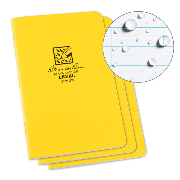 Stapled Notebook - Field Flex - Level - Yellow - 3 Pack-eSafety Supplies, Inc