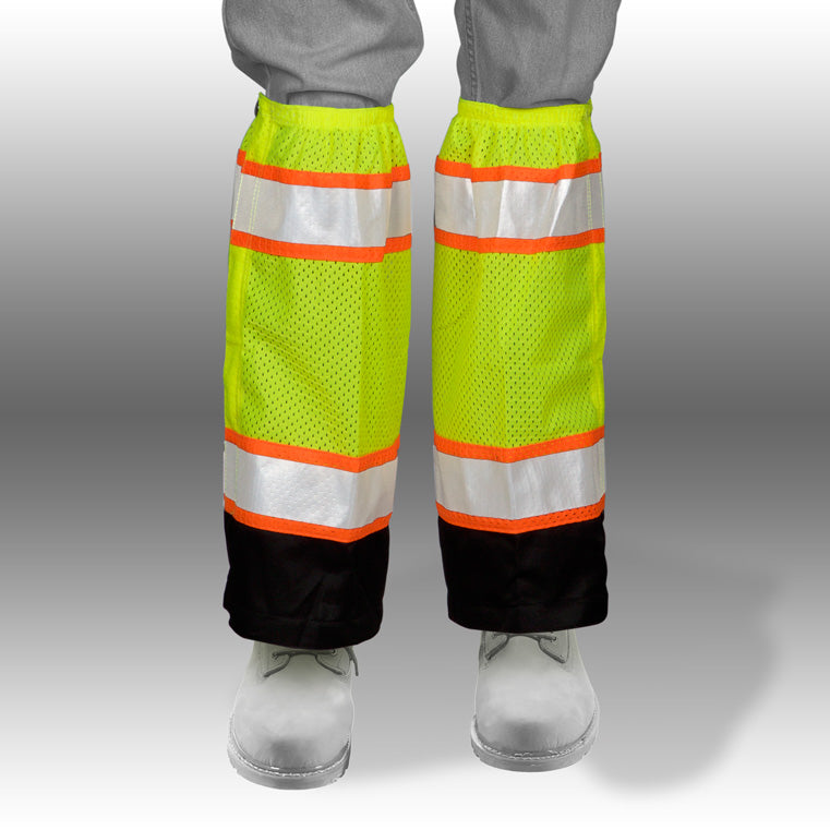 Lime Class E Premium Black Series Polyester Gaiters 6 Pack-eSafety Supplies, Inc