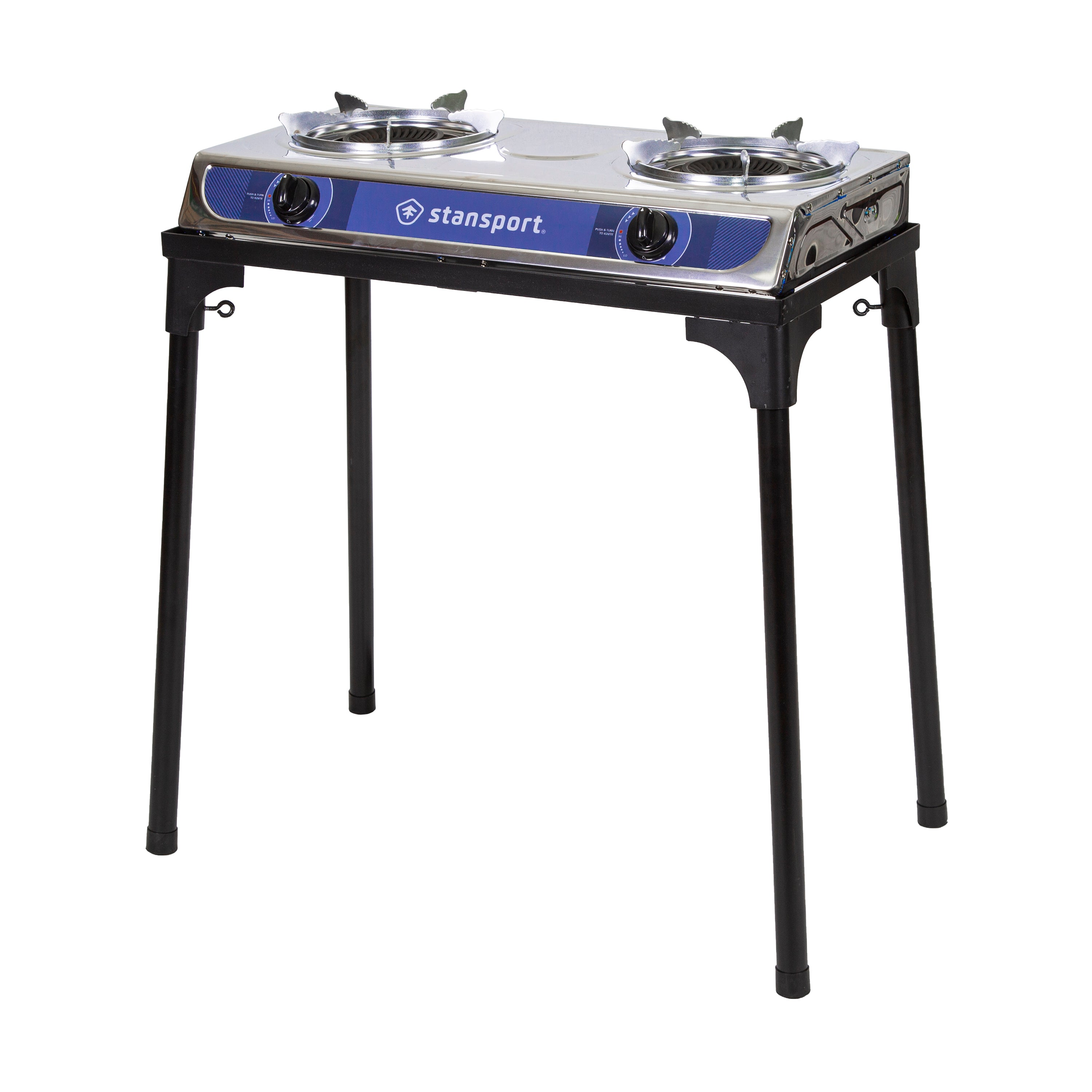 Stainless Steel 2 Burner Stove With Stand-eSafety Supplies, Inc
