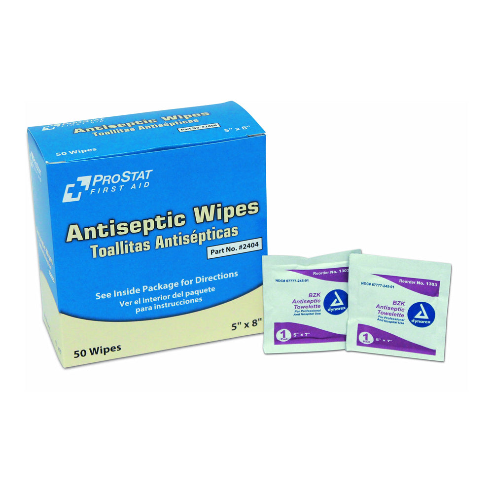Prostat-ANTISEPTIC WIPES, 50 PER BOX, PROSTAT FIRST AID-eSafety Supplies, Inc
