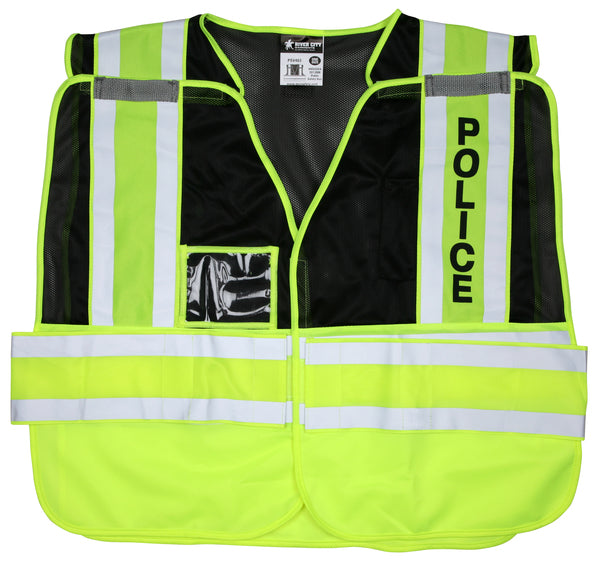 MCR Safety PublicSfty,Vest, Adj,Black,Mesh,Police-eSafety Supplies, Inc