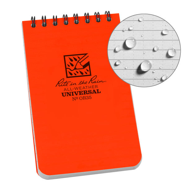 3 X 5 Notebook - Oranage-eSafety Supplies, Inc