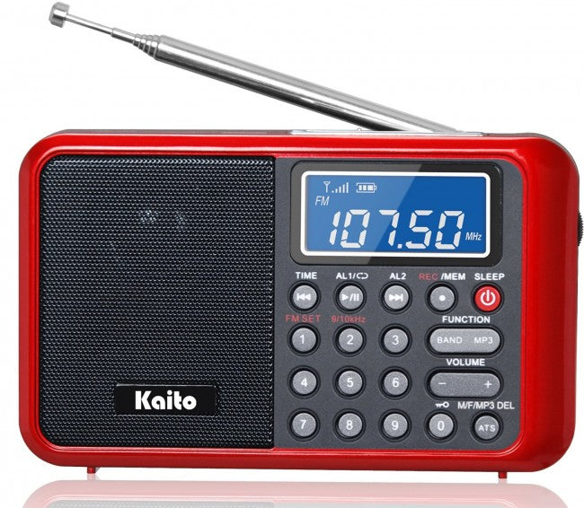 Kaito KA108 Super Sound quality AM FM Shortwave Radio with MP3 Player and Radio Recorder, Radio Time Schedule Recorder,Alarm Clock+ More-eSafety Supplies, Inc