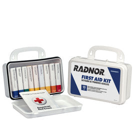 Radnor® White Plastic Portable Or Wall Mounted 10 Person 10 Unit First Aid Kit-eSafety Supplies, Inc