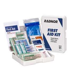 Radnor® White Plastic Portable Mounted 1 Person 52 Piece First Aid Kit-eSafety Supplies, Inc