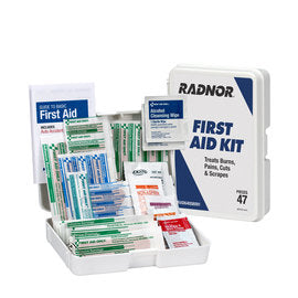 Radnor® White Plastic Portable Mounted 1 Person 47 Piece First Aid Kit
