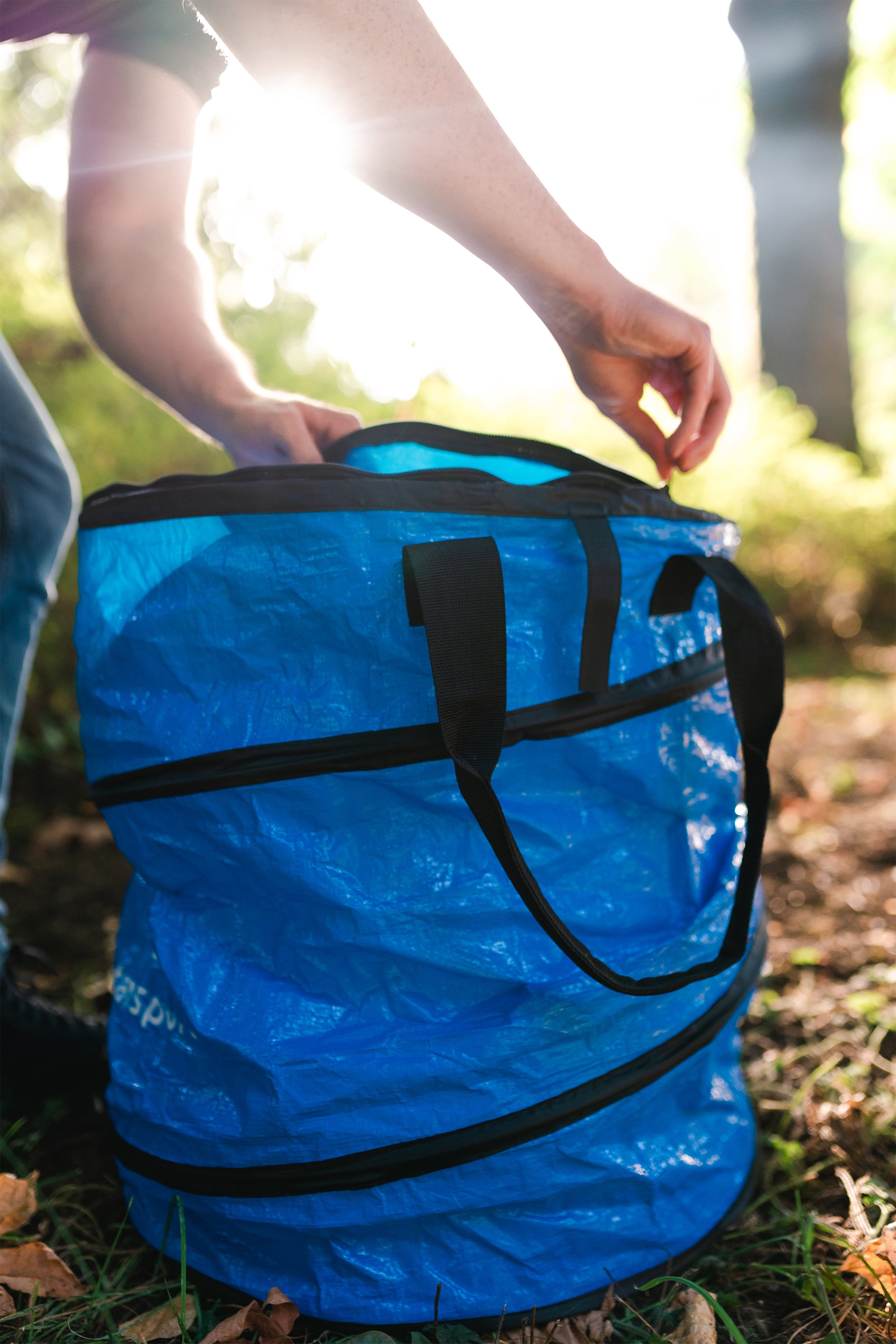 Collapsible Campsite Carry-All/Trash Can - Blue-24 X 19.7In-eSafety Supplies, Inc