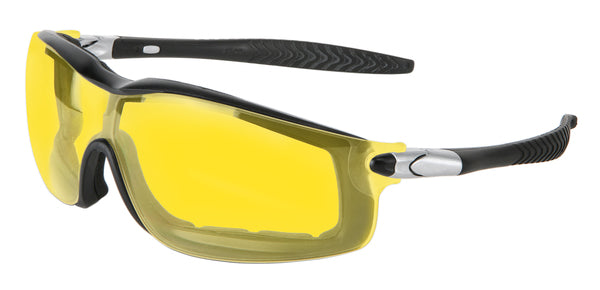 MCR Safety RT1 Black Frame, Amber AF Lens-eSafety Supplies, Inc