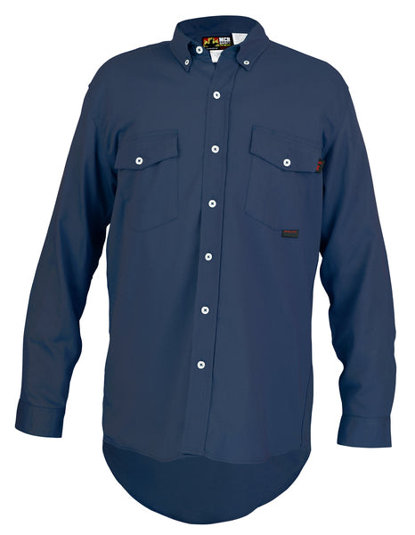 MCR Safety FR Long Sleeve Work Shirt Navy X4-eSafety Supplies, Inc