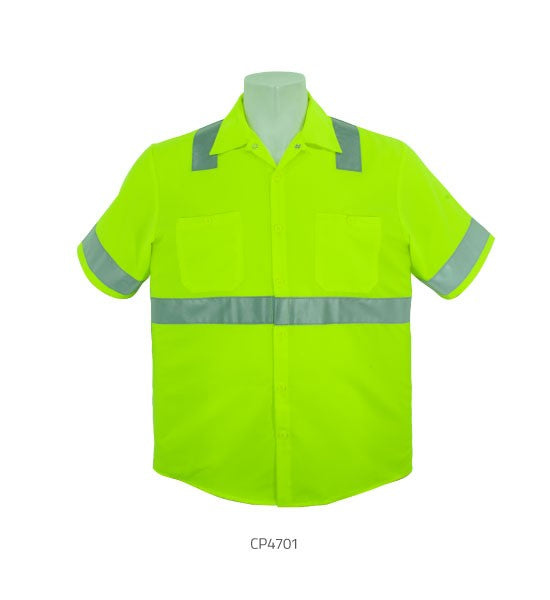 3A Short Sleeve HiViz Button Down work shirts-eSafety Supplies, Inc