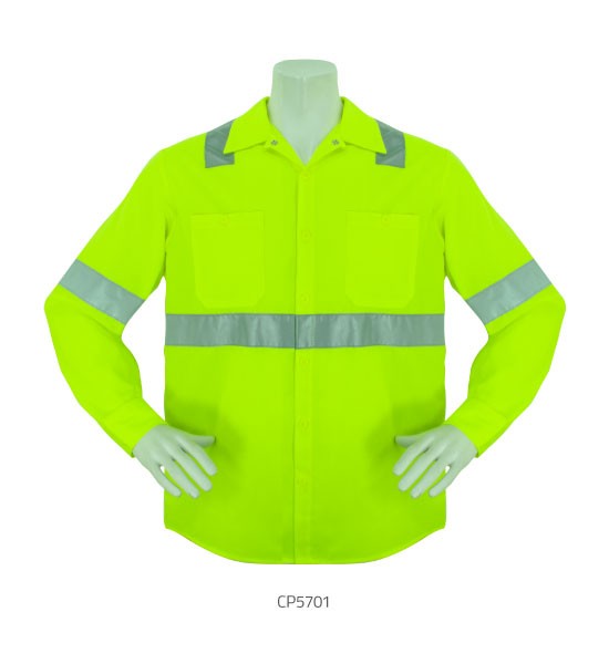 3A Long Sleeve HiViz Button Down work shirts-eSafety Supplies, Inc