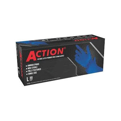 Shamrock Action Series - 15 MIL Powder-Free Latex Examination Gloves (Box of 50) Small-eSafety Supplies, Inc