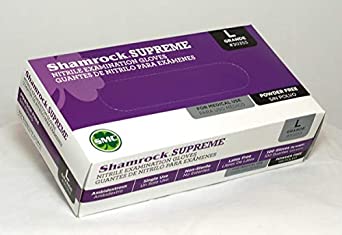 SHAMROCK SUPREME NITRILE POWDER-FREE EXAM GLOVES, BLUE-eSafety Supplies, Inc