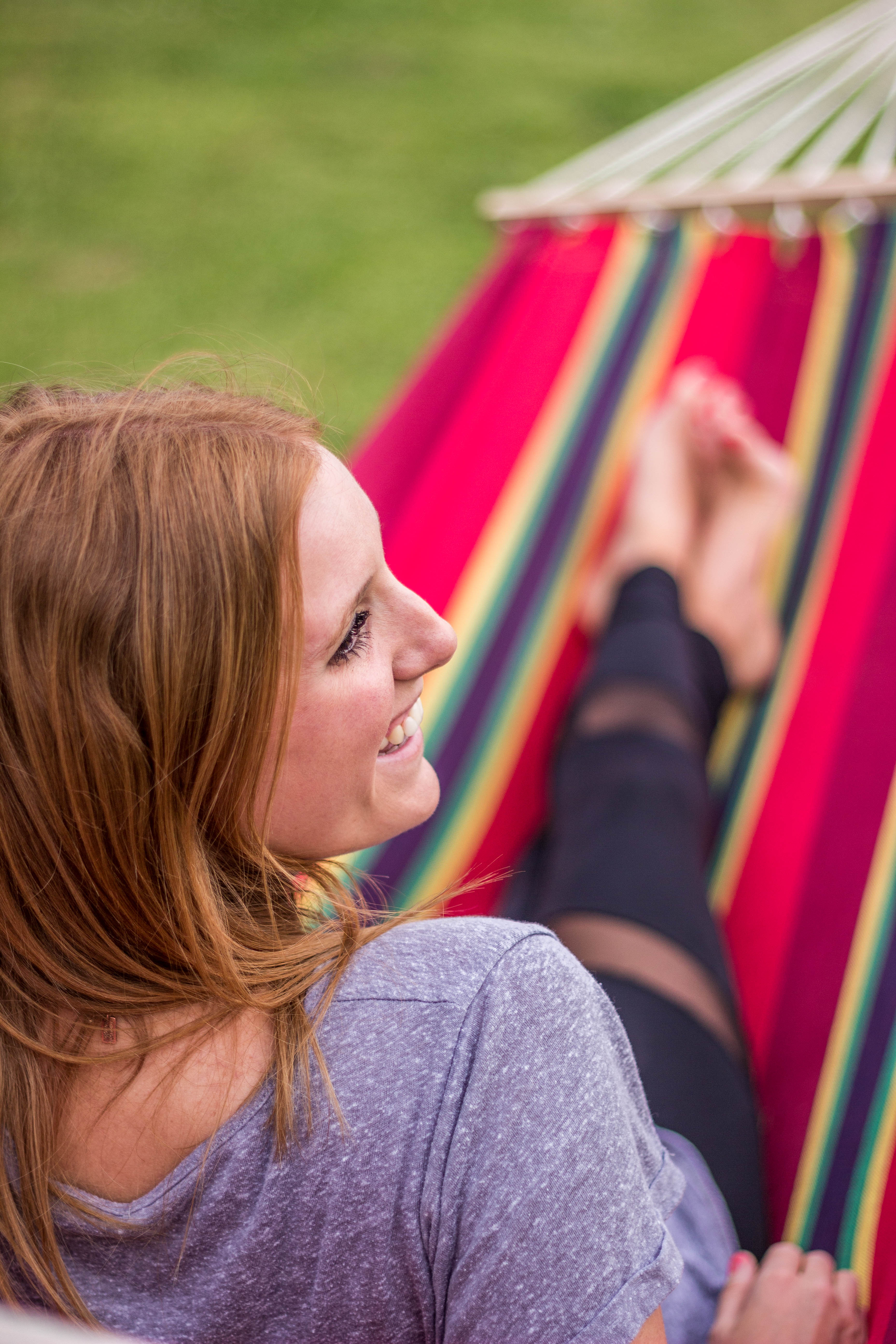 Bahamas Cotton Hammock - Single - Burgundy - 78 In X 37 In-eSafety Supplies, Inc