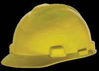 MSA White V-Gard® Polyethylene Standard Slotted Cap Style Hard Hat With Staz On® 4 Point Pinlock Suspension-eSafety Supplies, Inc