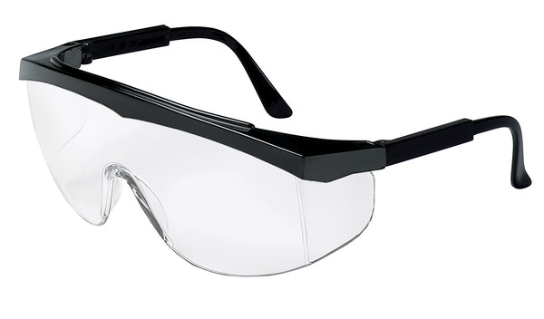 MCR Safety SS1 Black Frame, Clear Lens Uncoated-eSafety Supplies, Inc