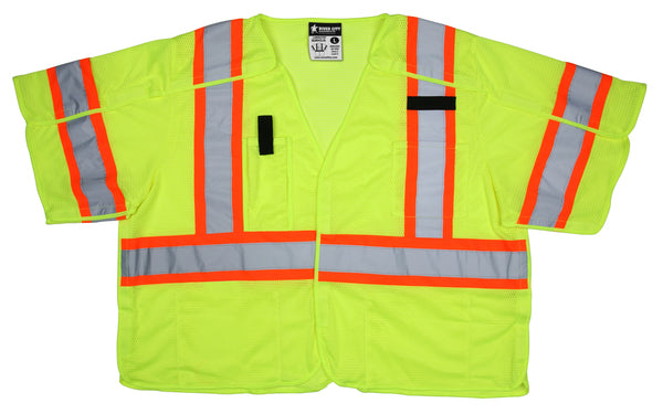 MCR Safety Class3, Surveyor, Lime,Silv/Orange XL-eSafety Supplies, Inc