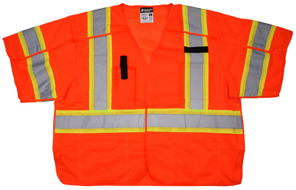 MCR Safety Class 3, Surveyor, FL Orange,Silv/Lime L-eSafety Supplies, Inc