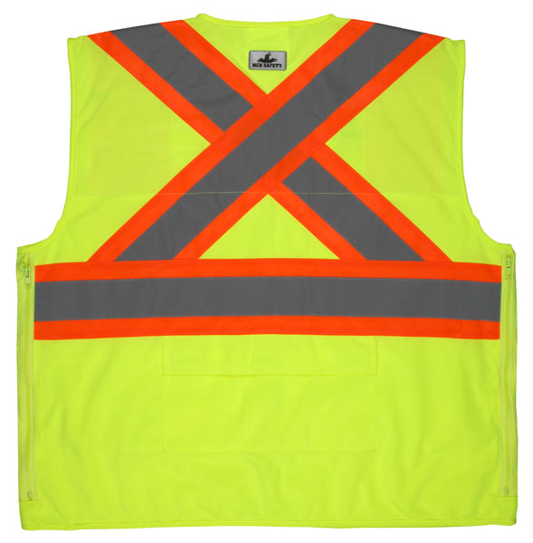 MCR Safety CSA,Survey Pocket, Lime,Silv/Orange X2-eSafety Supplies, Inc
