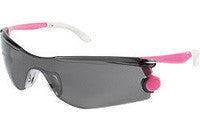 Crews Mantis Regular Safety Glasses With Pink Plastic Frame, Gray Polycarbonate Anti-Scratch Lens And Pink Temple Sleeve-eSafety Supplies, Inc