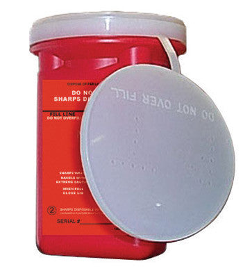 Sharps 1-Quart Non-Mailable Needle Disposal Container-eSafety Supplies, Inc