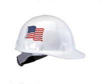 Fibre-Metal SuperEight White American Flag Thermoplastic Hard Hat-eSafety Supplies, Inc
