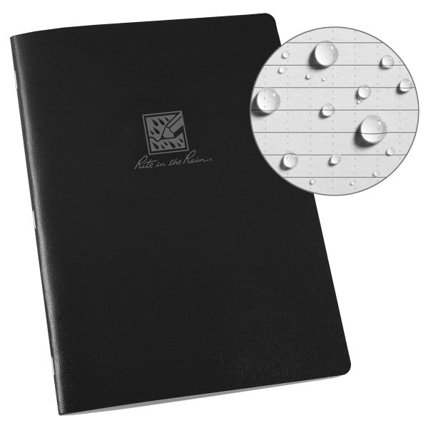 Lg Stapled Notebook - Universal - Black-eSafety Supplies, Inc